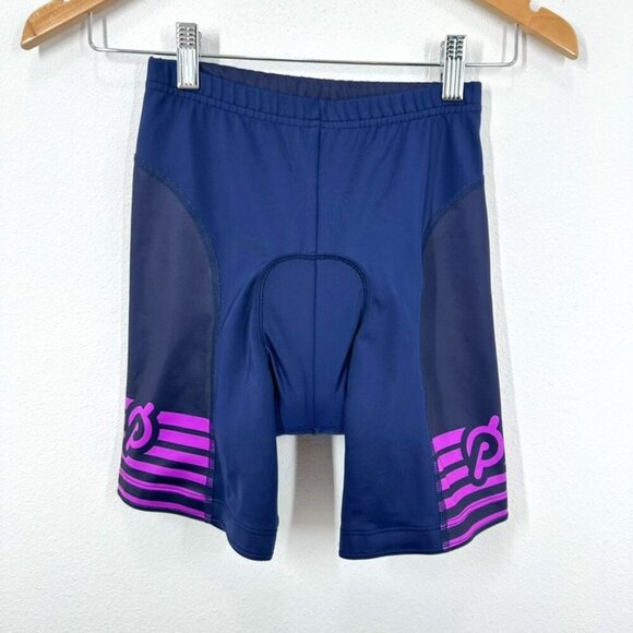Peloton Hincapie Indigo Purple Padded Compression Cycling Shorts Women's Size S - Picture 1 of 4